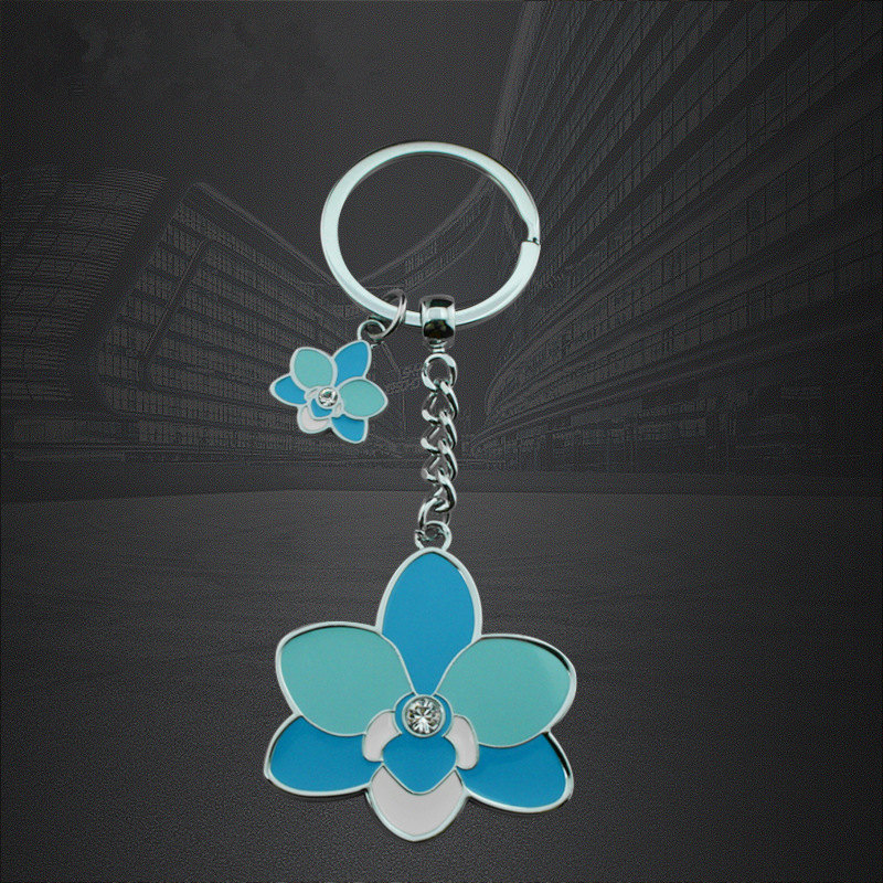 Manufacturer Customized Zinc-Alloy Flower Shape Epoxy Key Ring Key Chains